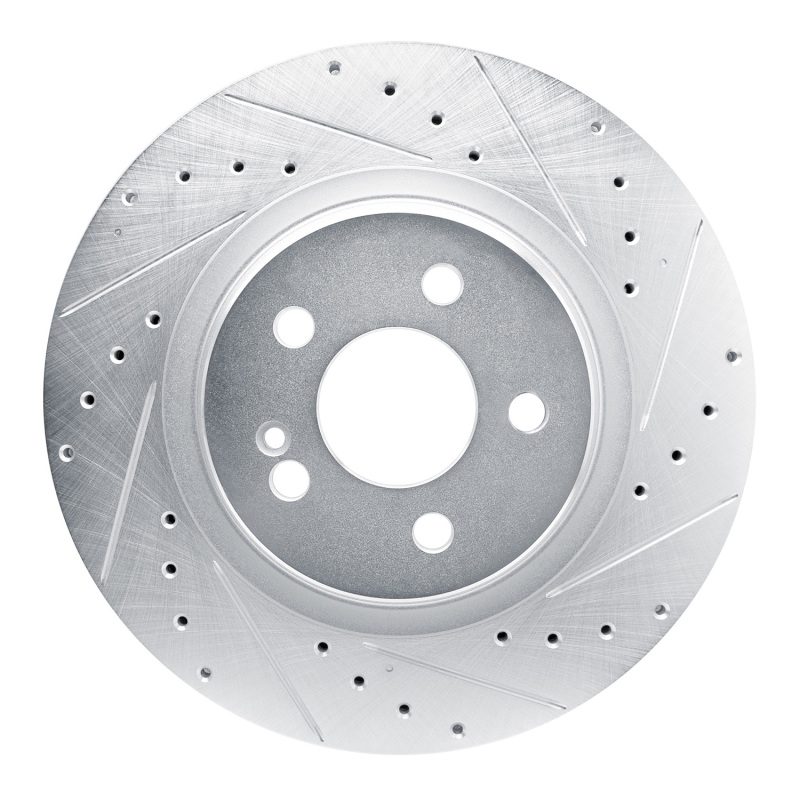 Mercedes-Benz GLS450 Brake Rotor (1) - Rear Right - R1 Concepts - Drilled & Slotted - Silver - `20-`26